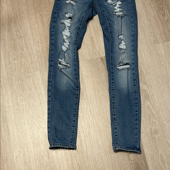Aeropostale Super High Rise Jegging Distressed Denim Skinny Jeans Sz 2 - Picture 4 of 7